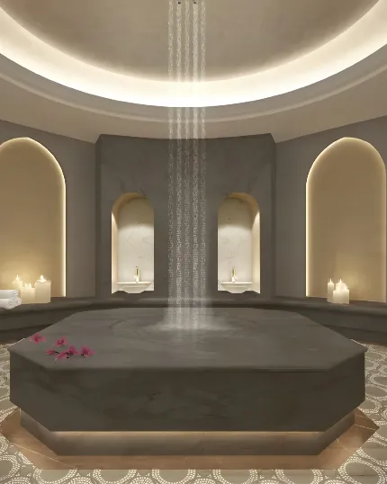 دش كثيف القطرات في بالاس سبا في فندق جيزة بالاس