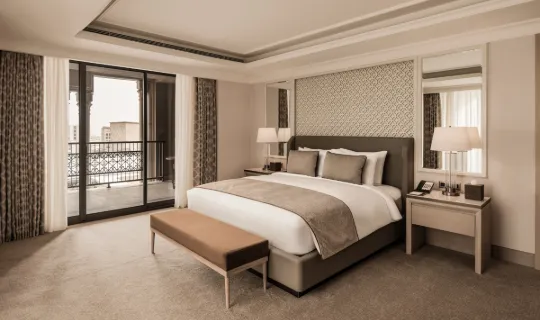 Interior with a window view of the Executive King Room at Giza Palace