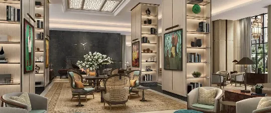 Cozy seating area in the lobby at the Giza Palace West Cairo