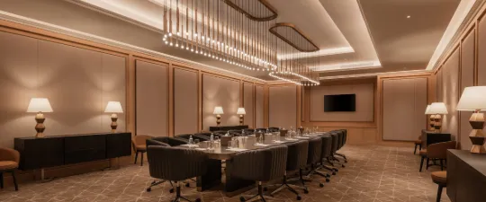 قاعة احتفالات فاخرة مُزَيَّنة في فندق جيزة بالاس