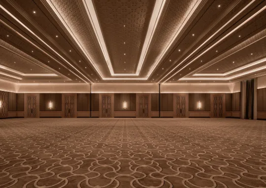 قاعة احتفالات فاخرة مُزَيَّنة في فندق جيزة بالاس