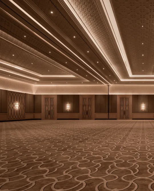 Decorated luxury banquet hall at Giza Palace Hotel & Spa